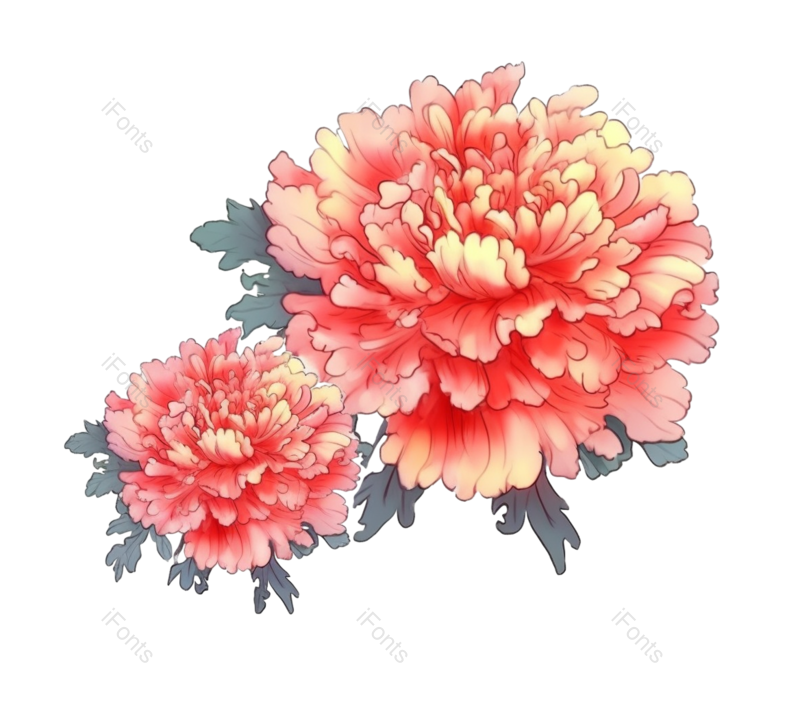 红色的花图片,粉红色的花元素,白色背景PNG,免抠素材